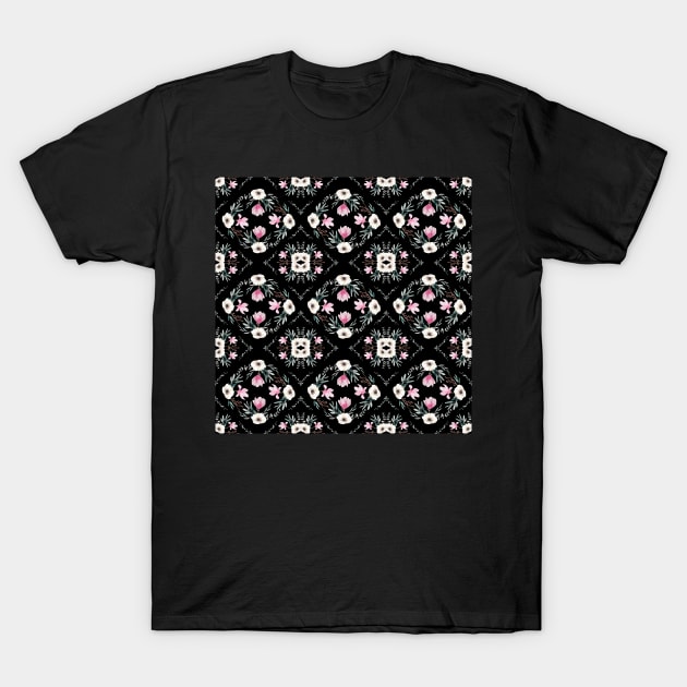 Floral Tiles T-Shirt by AnisIllustration